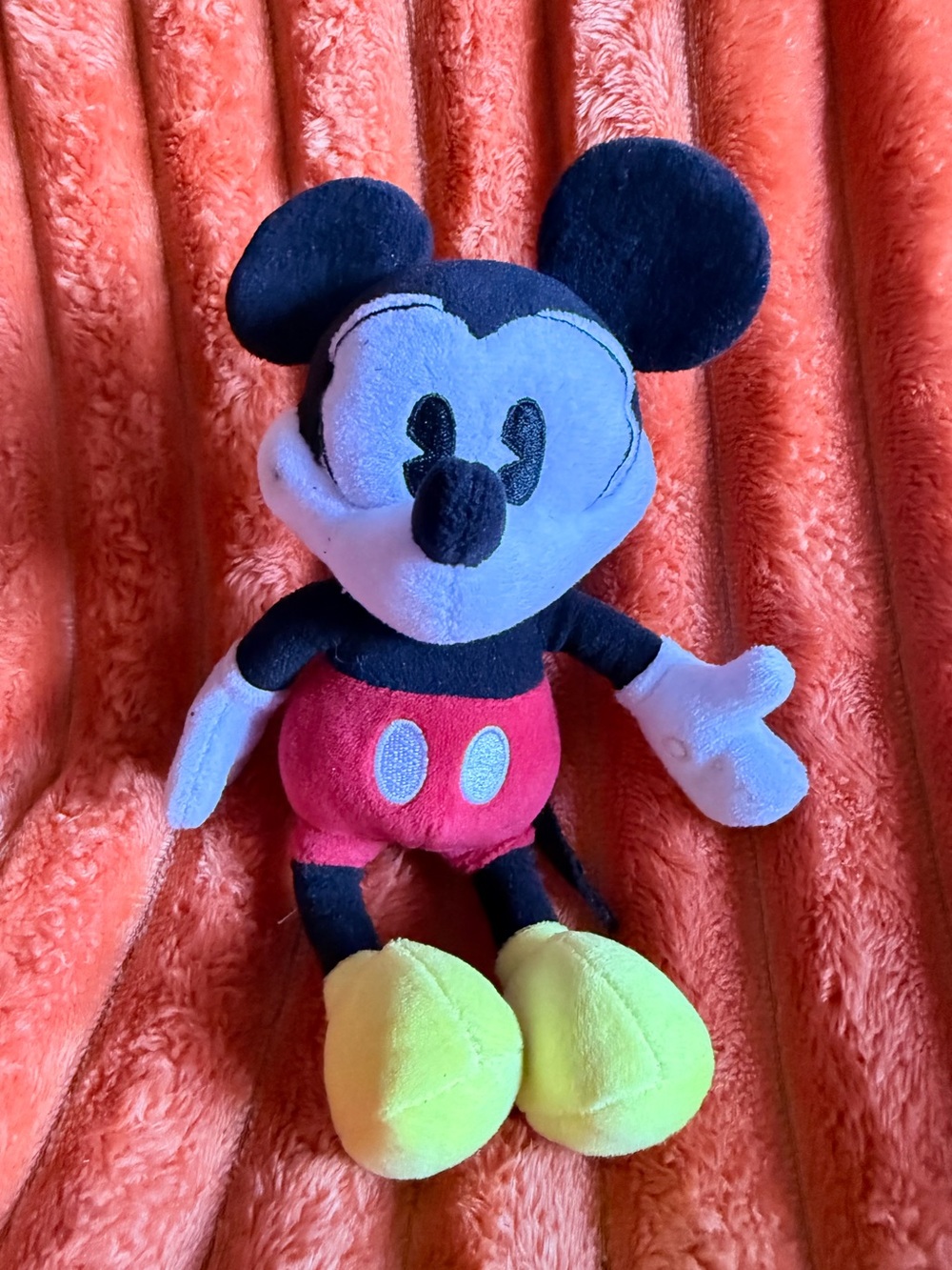Plush Cartoon Mouse Stuffed Toy - Red, Black, Yellow